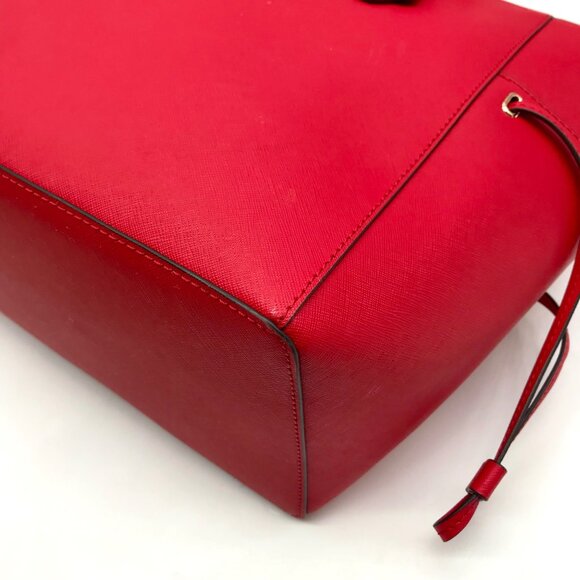 Michael Kors Red Saffiano Leather Large Gilly Tote And Wallet - Picture 8 of 10